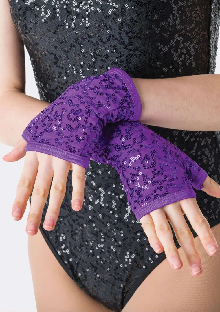 Studio 7 Sequin Fingerless Gloves Acc05