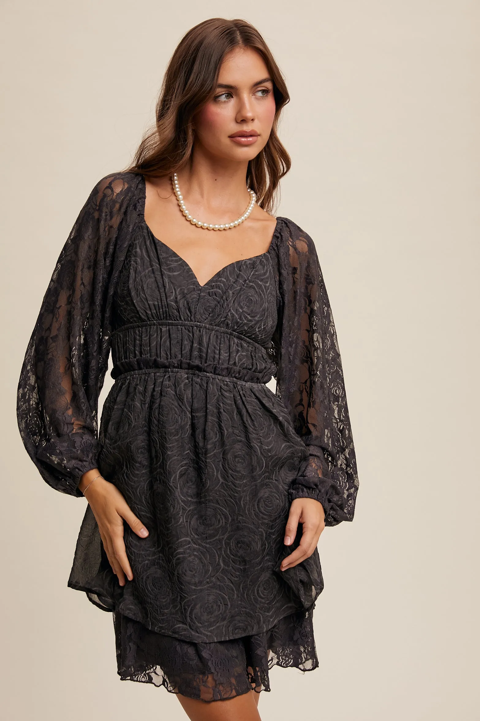 Sweetheart Lace Mini Dress
