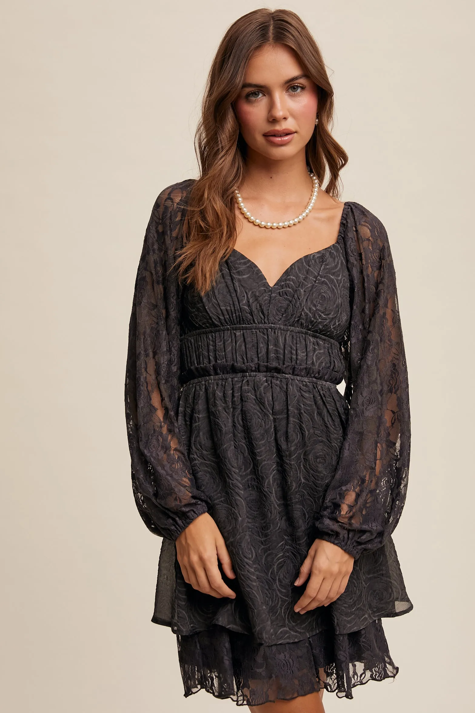Sweetheart Lace Mini Dress