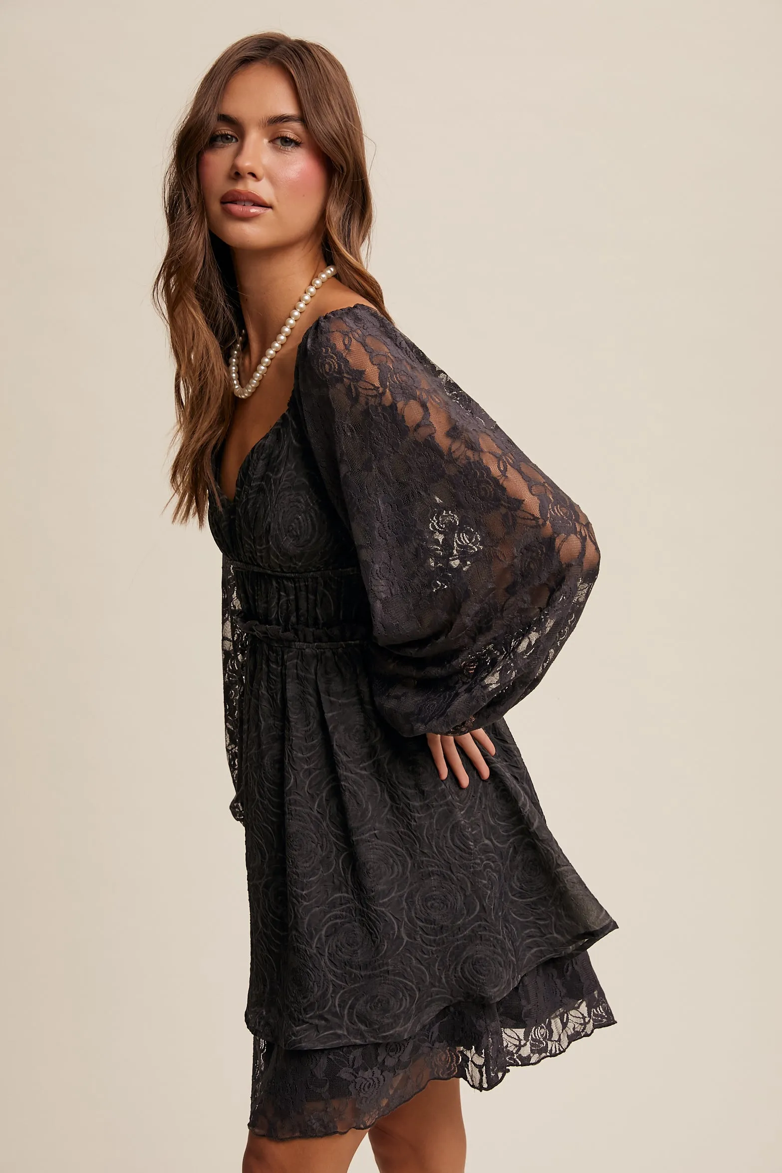Sweetheart Lace Mini Dress