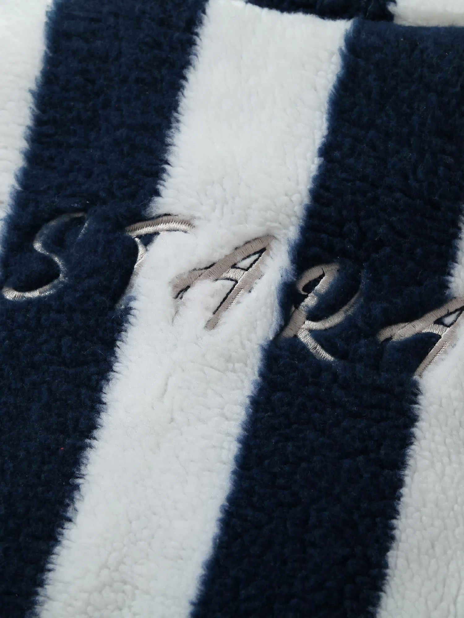 Thesupermade Embroidered Lambswool Jersey Striped Coat