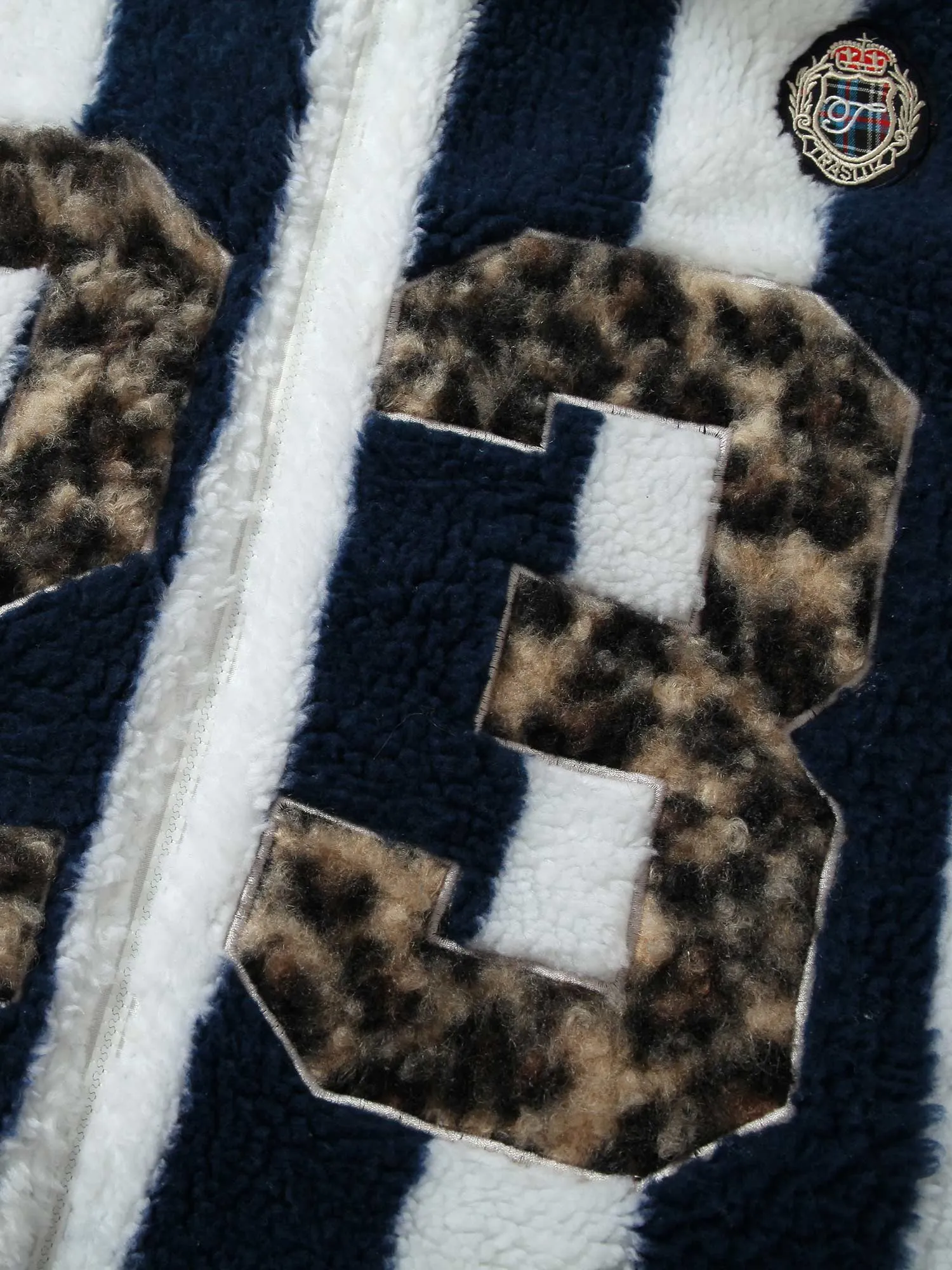 Thesupermade Embroidered Lambswool Jersey Striped Coat