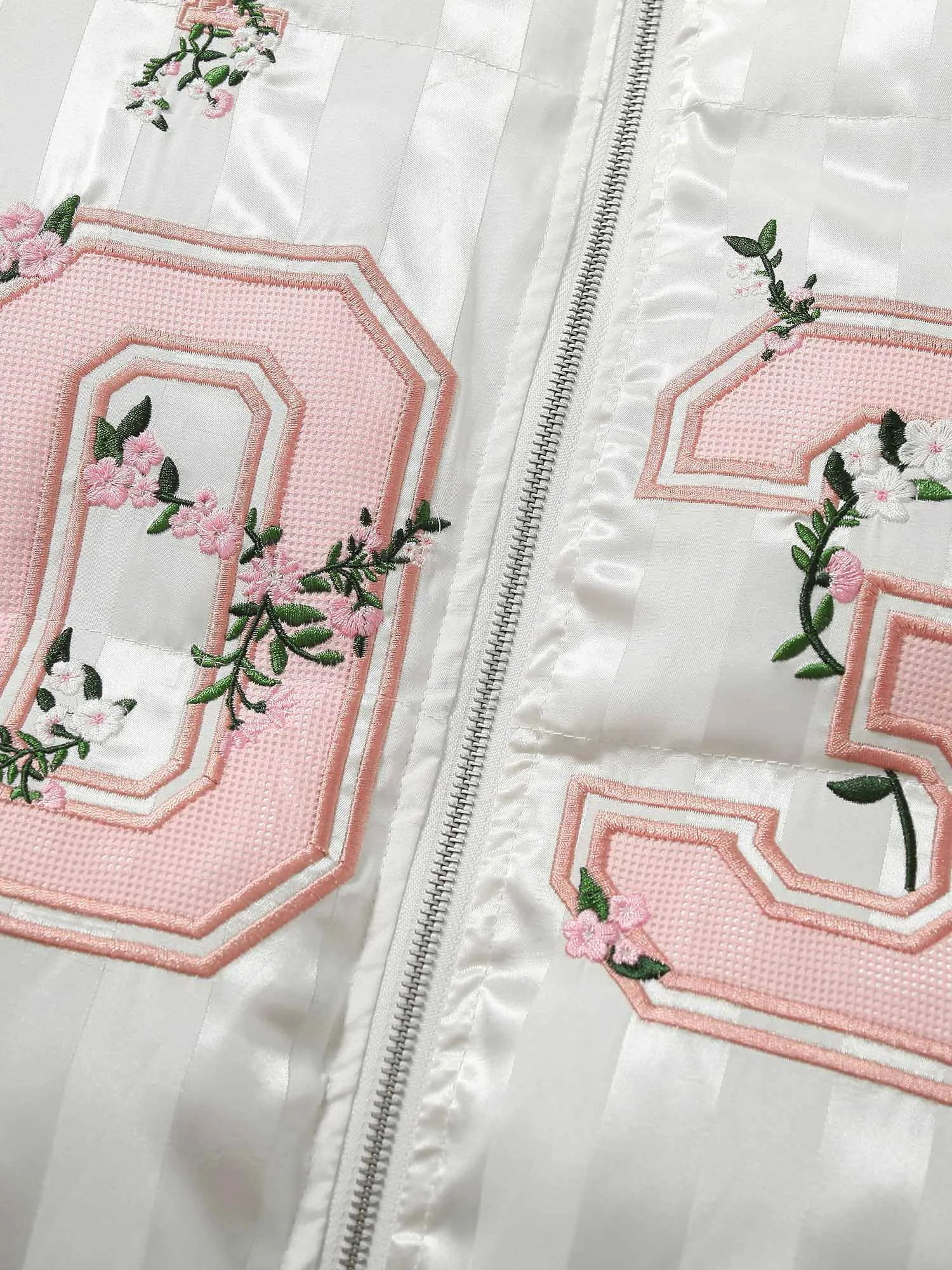 Thesupermade Letter Embroidered Stand Collar Cotton Coat