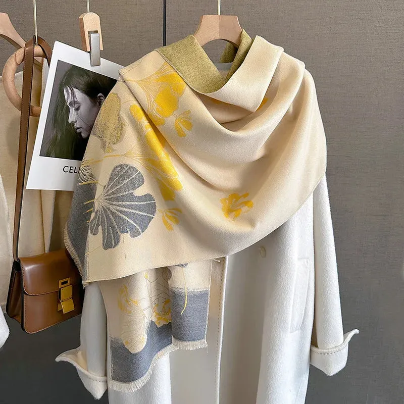 Thick Warm Winter Scarf Luxury Design Print Horse Women Cashmere Pashmina Shawl Lady Wrap Scarves Female Foulard Blanket Poncho
