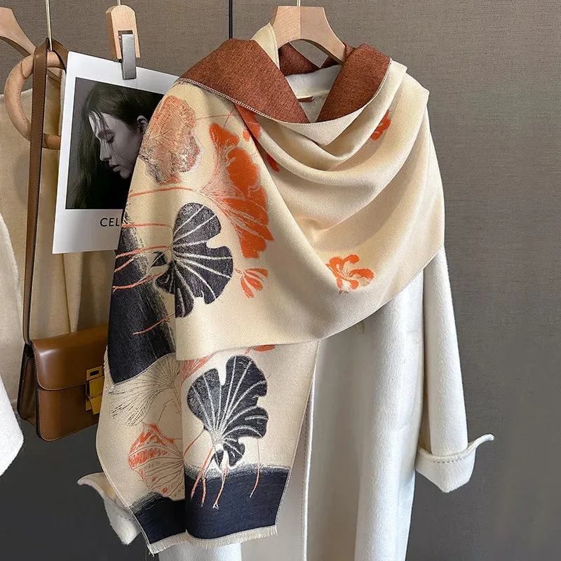 Thick Warm Winter Scarf Luxury Design Print Horse Women Cashmere Pashmina Shawl Lady Wrap Scarves Female Foulard Blanket Poncho