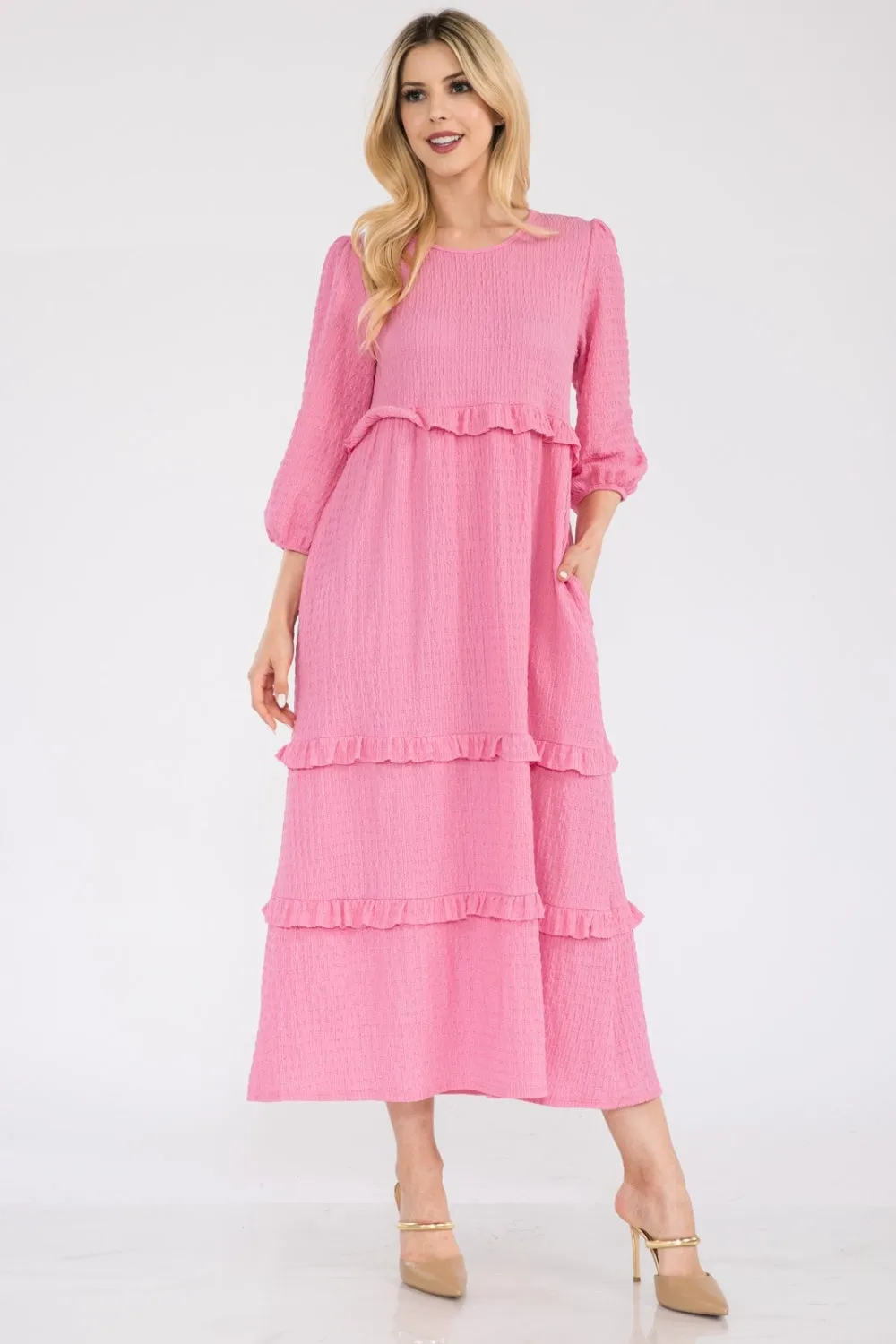 Tiered-Ruffle Maxi Dress