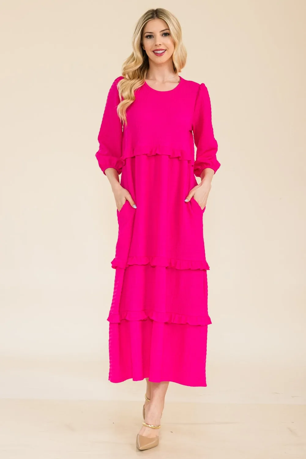 Tiered-Ruffle Maxi Dress