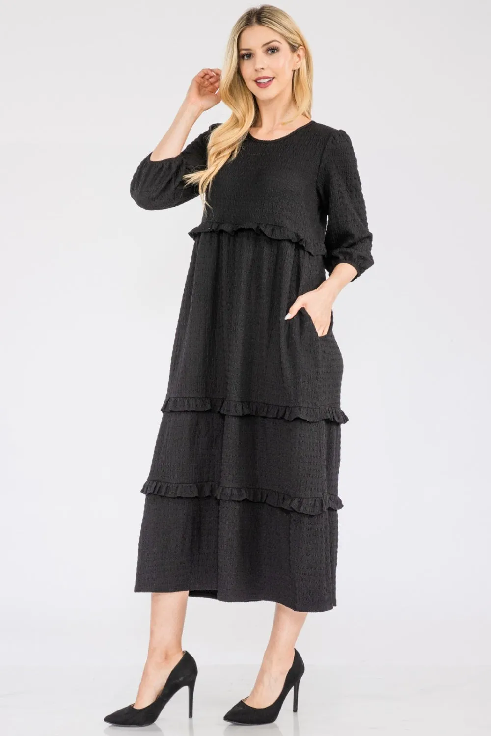 Tiered-Ruffle Maxi Dress