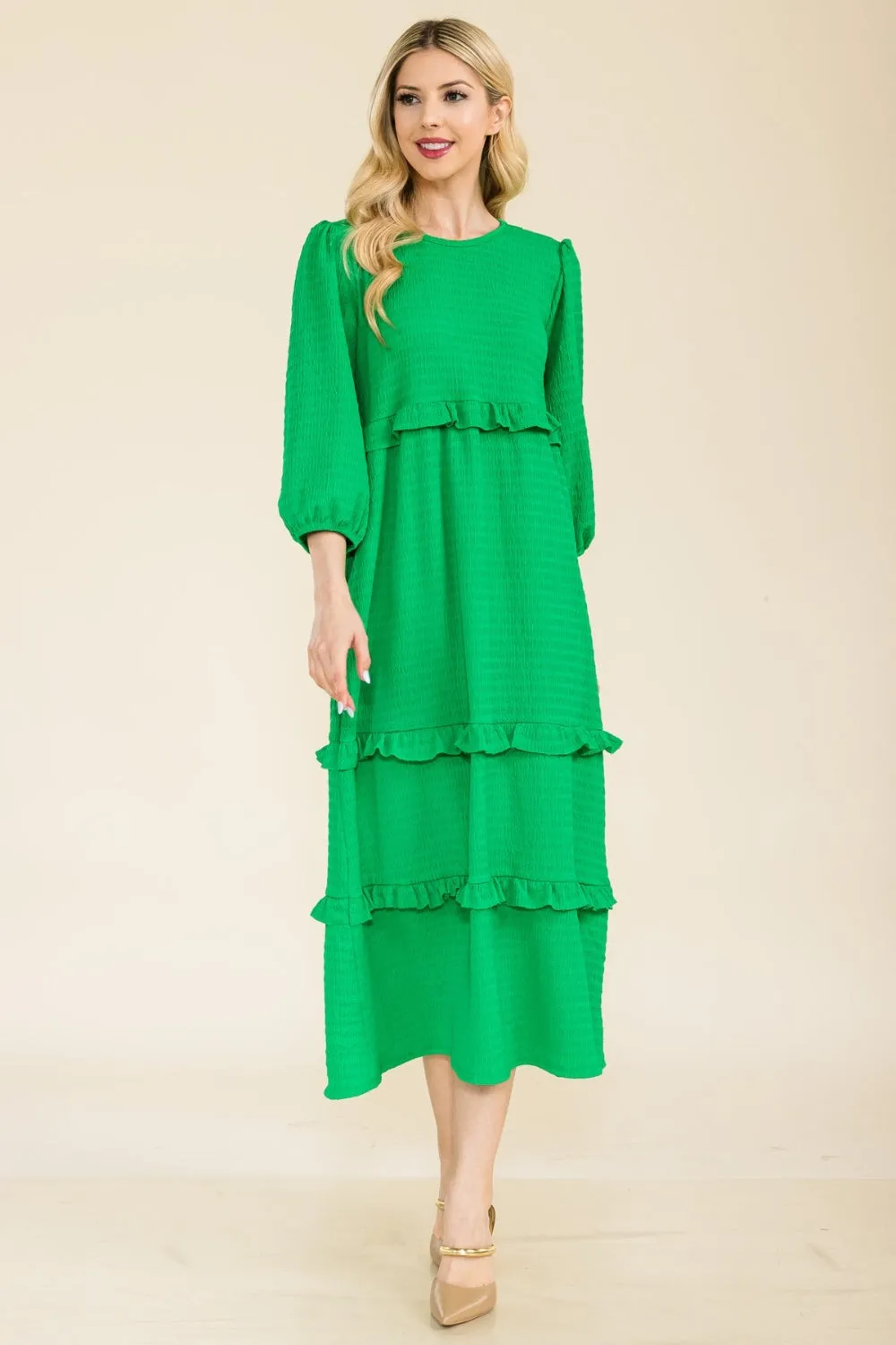 Tiered-Ruffle Maxi Dress