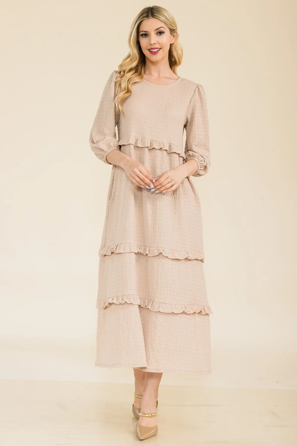 Tiered-Ruffle Maxi Dress