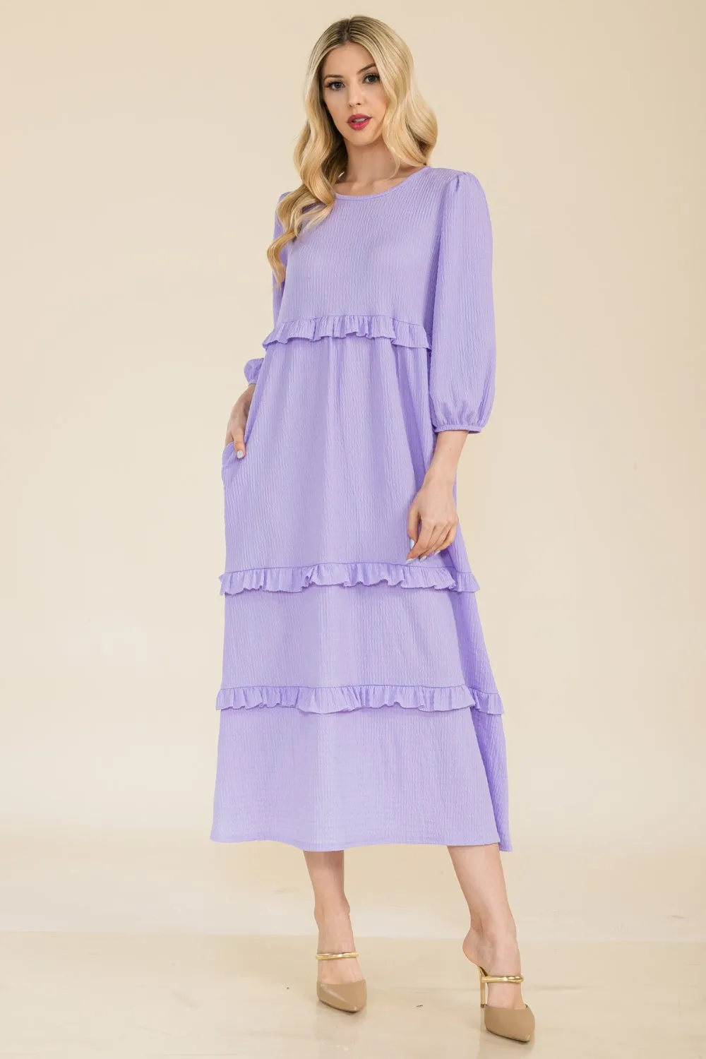 Tiered-Ruffle Maxi Dress