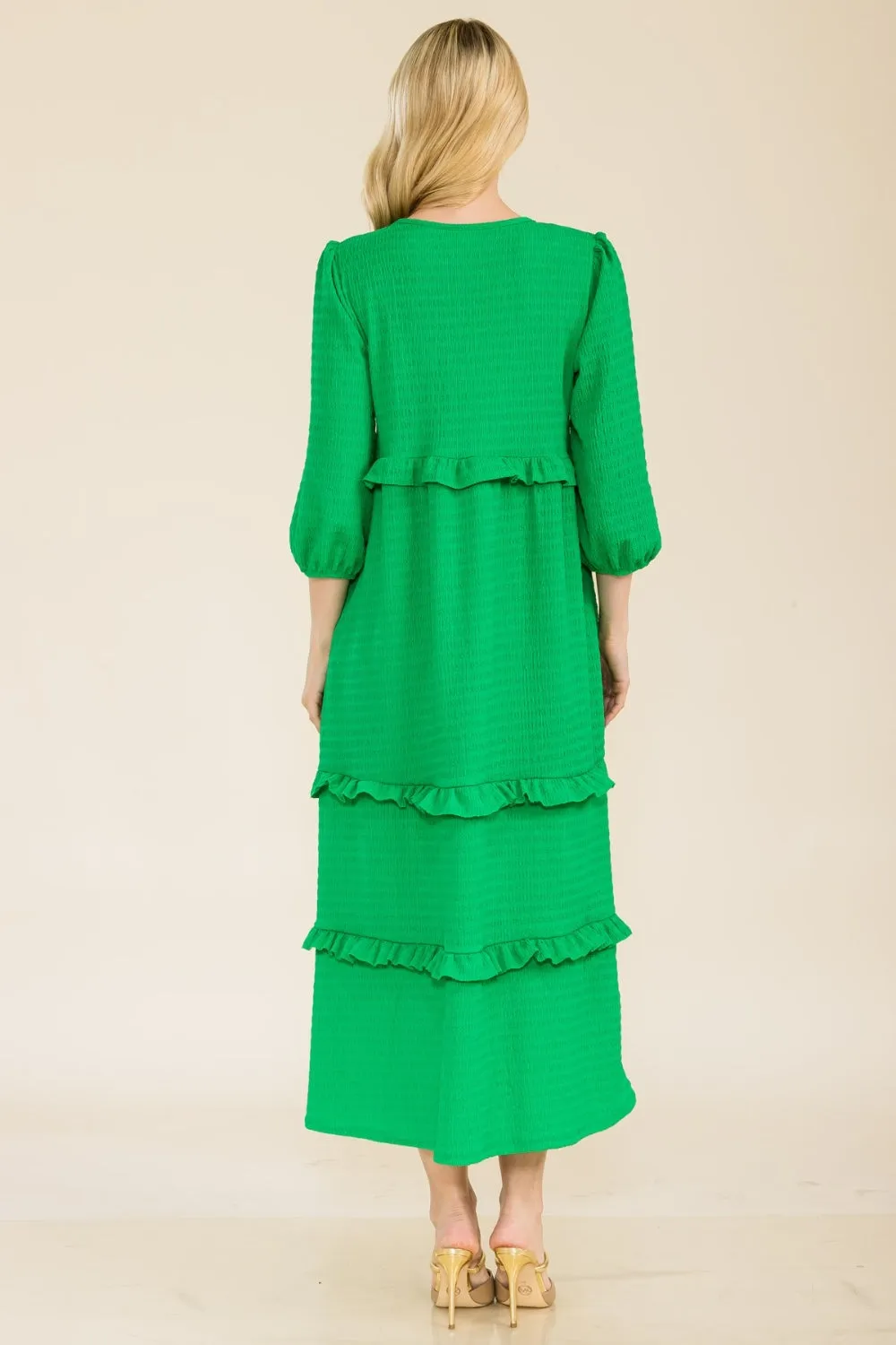 Tiered-Ruffle Maxi Dress