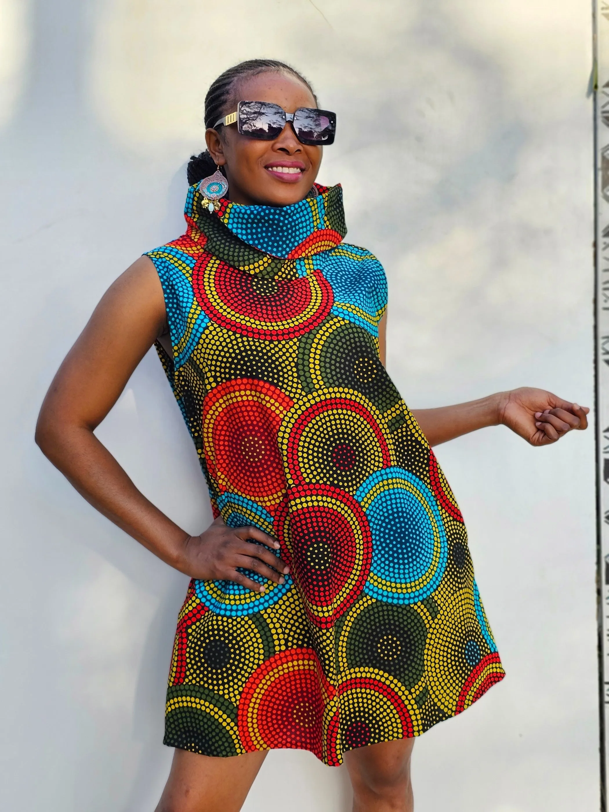 Turtle neck tunic dress