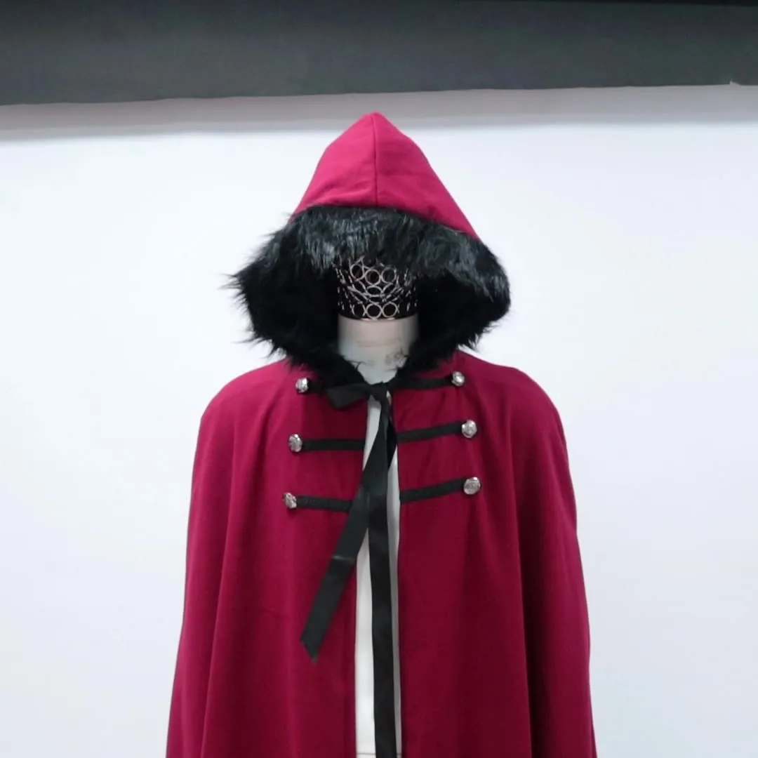 Unisex Role King Play Viking Costume Medieval Steampunk Cape Victorian Cloak Lord Cosplay Cloak Samurai Cape