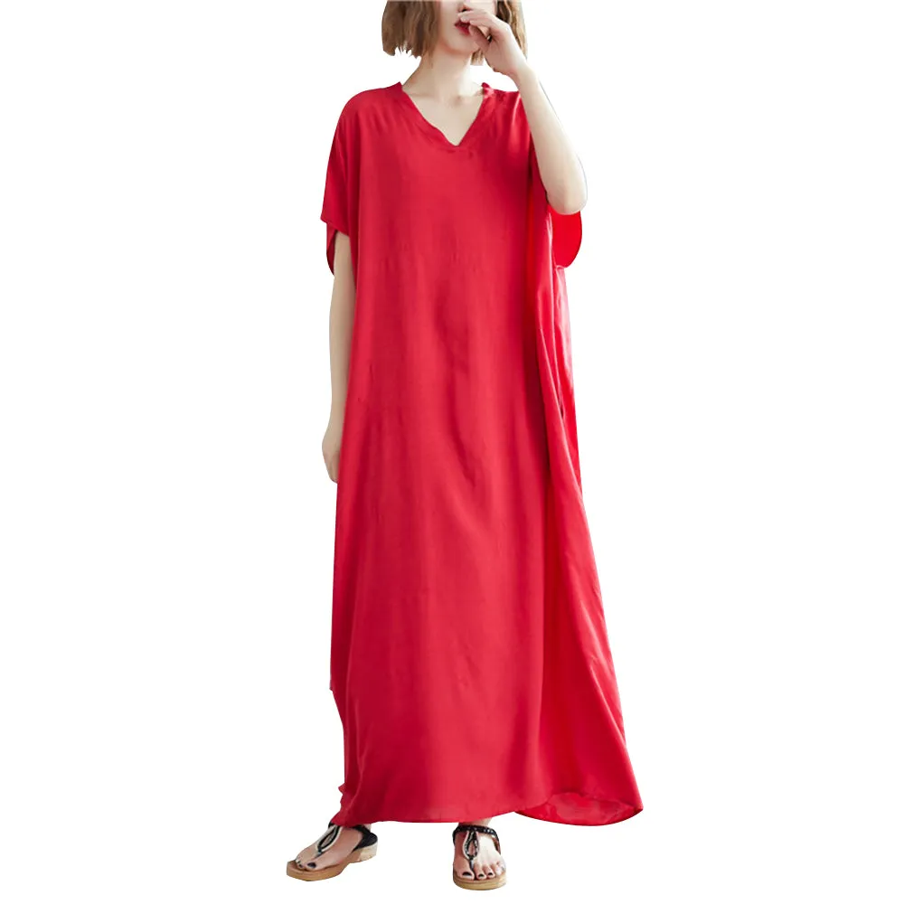 V-Neck Half Sleeve Dress