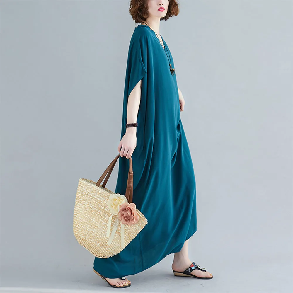V-Neck Half Sleeve Dress