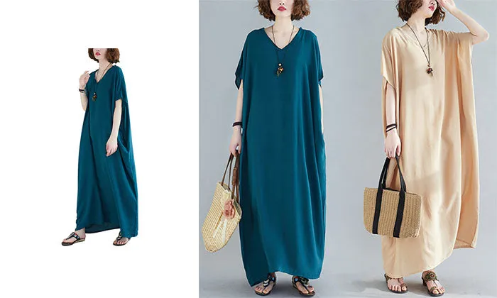 V-Neck Half Sleeve Dress