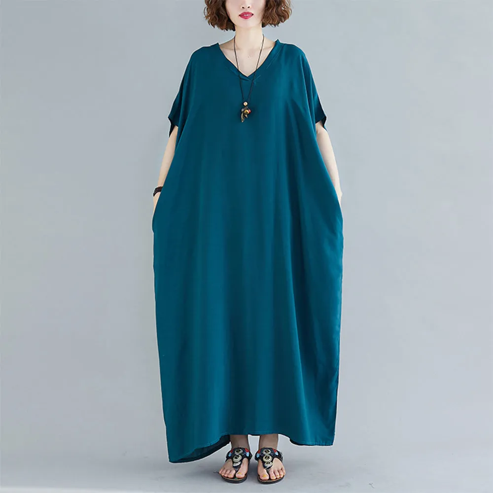 V-Neck Half Sleeve Dress