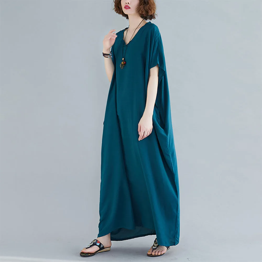 V-Neck Half Sleeve Dress