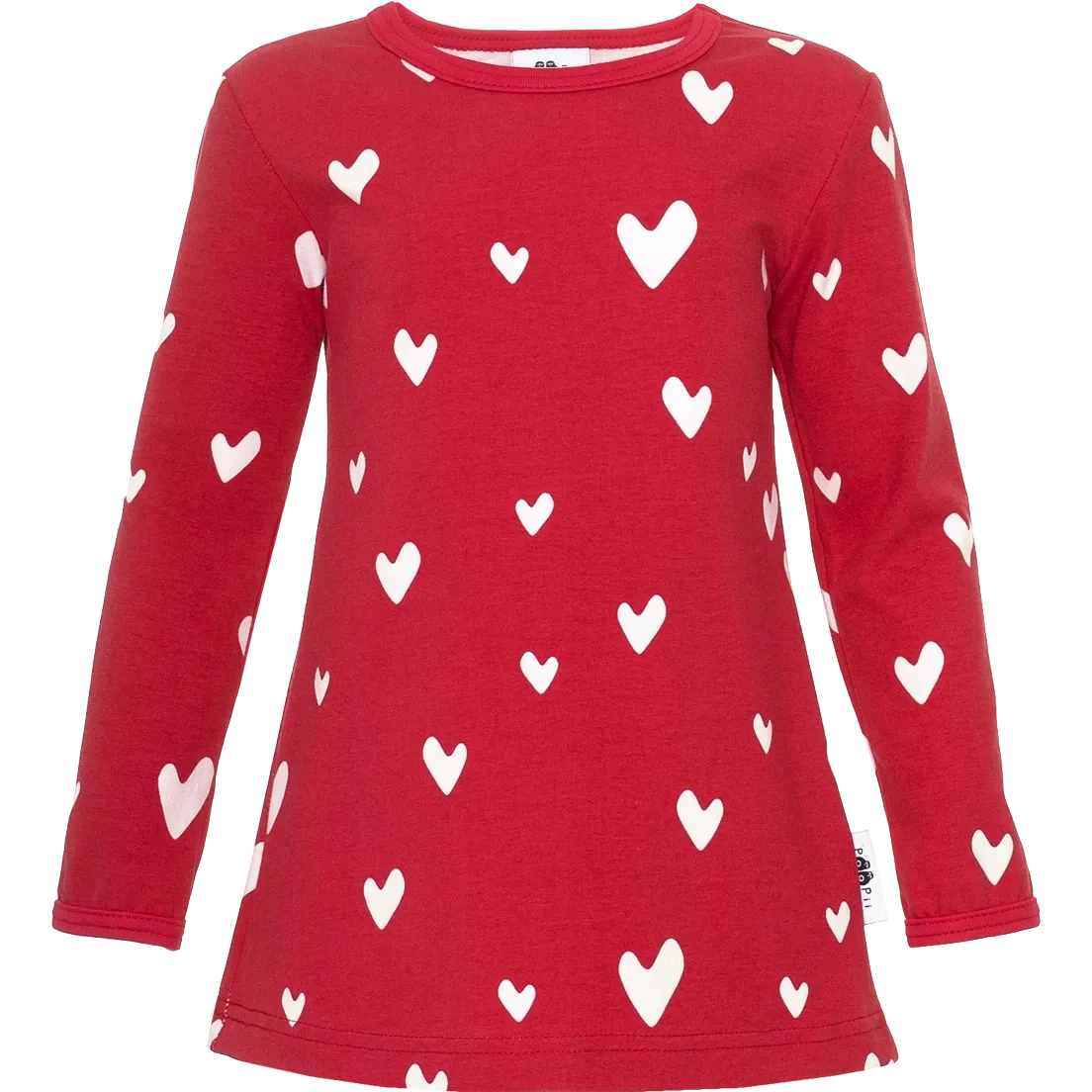 VIENO Long Sleeve Tunic - Hearts in Red