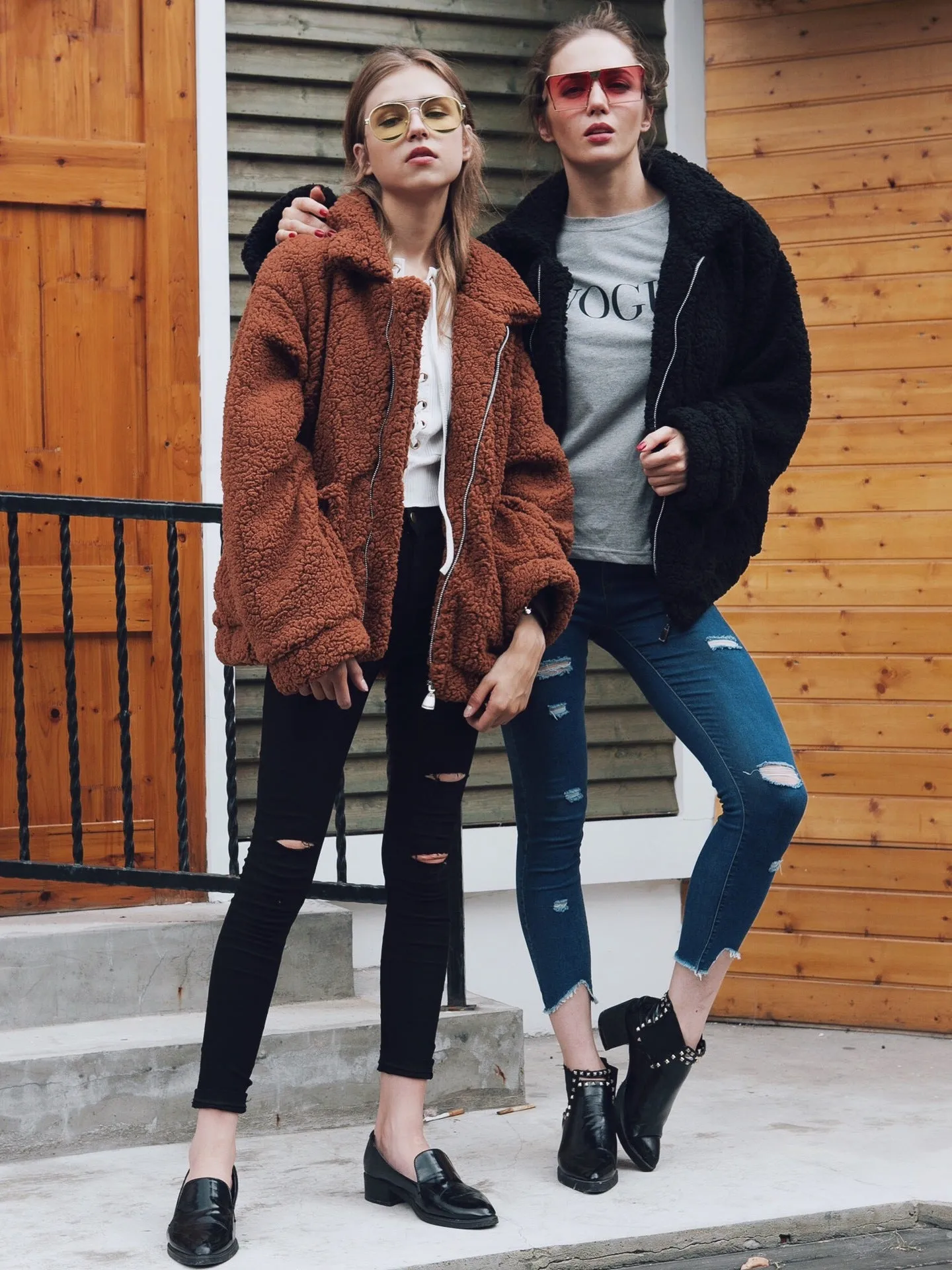 Warm Zip Up Fluffy Winter Coat