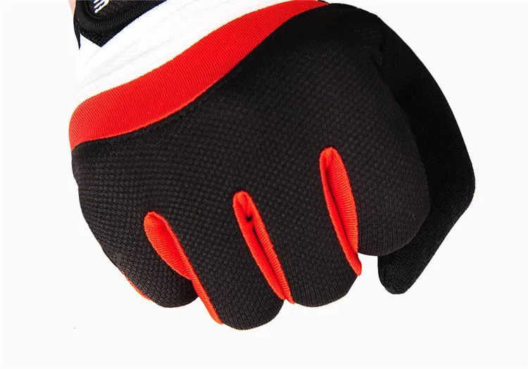 WOLFBIKE Red White Cycling Full Finger Gloves