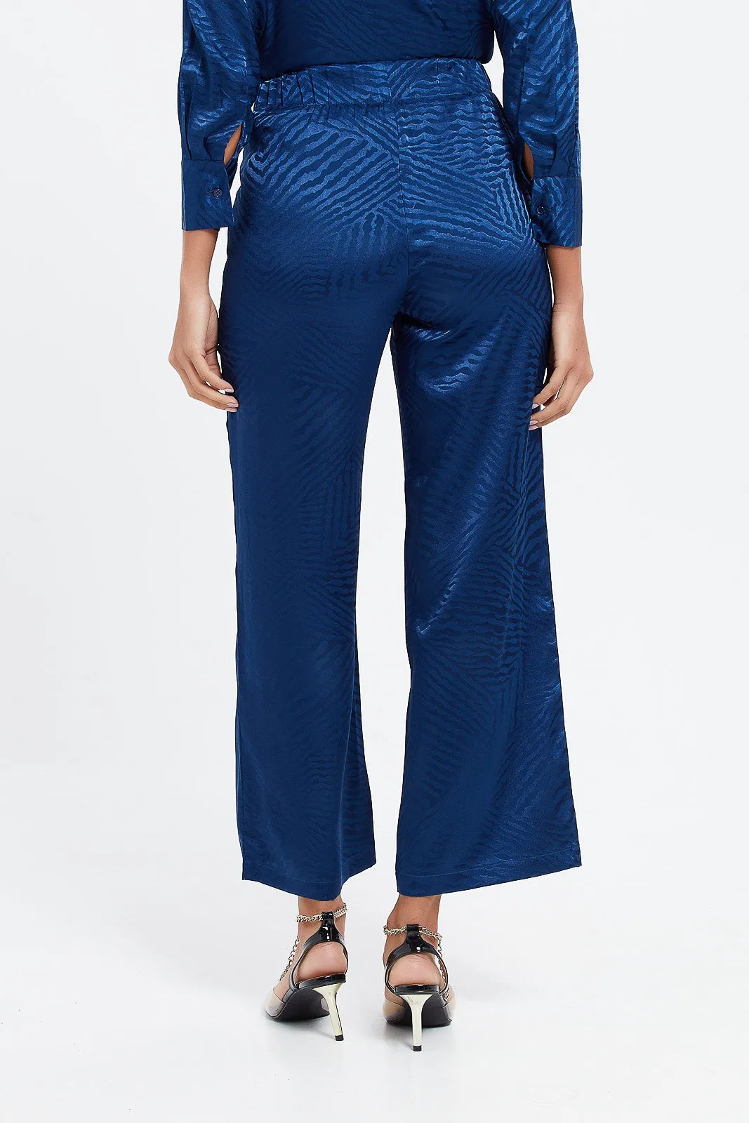 Women Jacquard Wide Leg Trousers